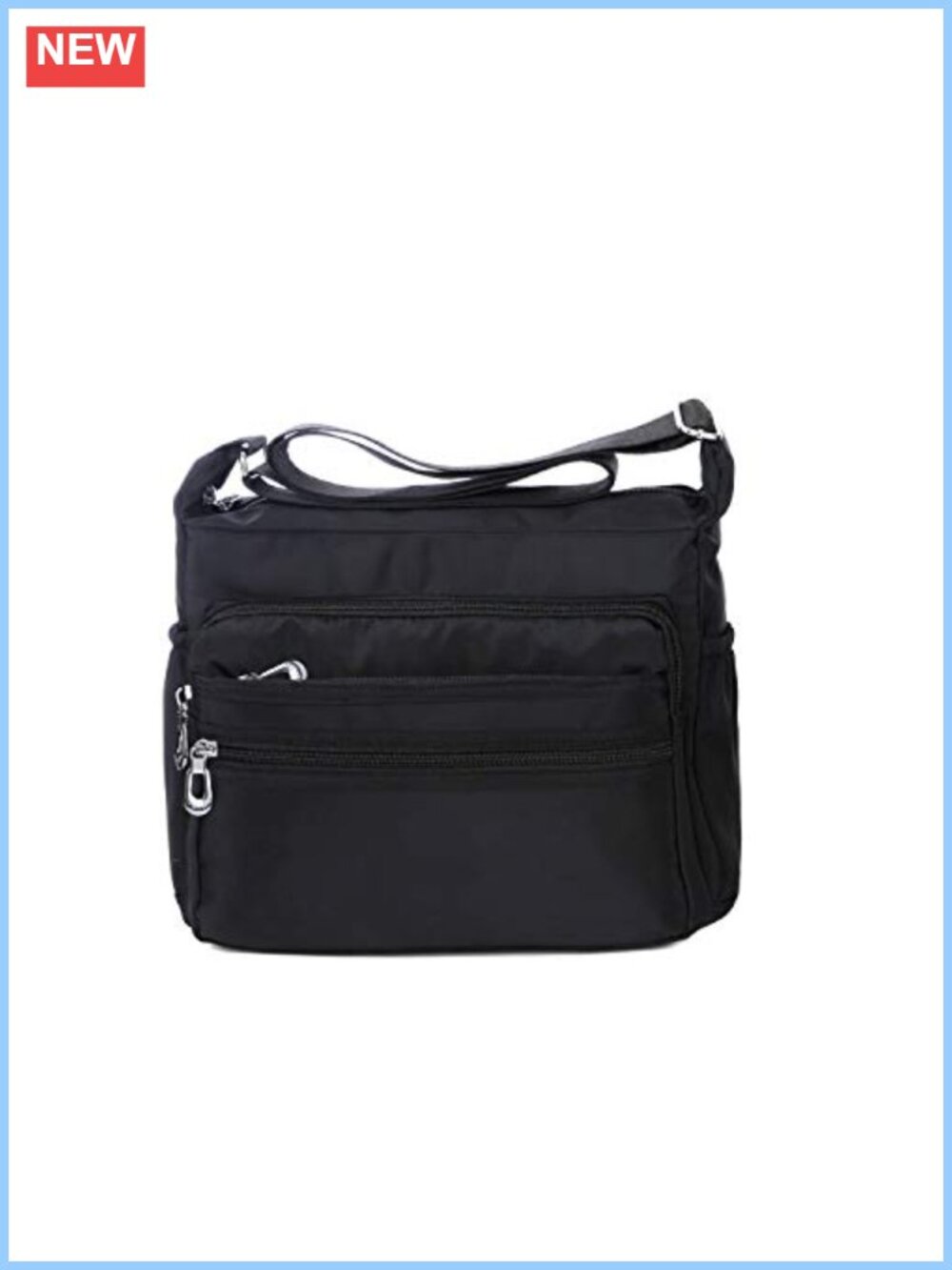 Waterproof Nylon Crossbody Bag with Multiple Pockets
